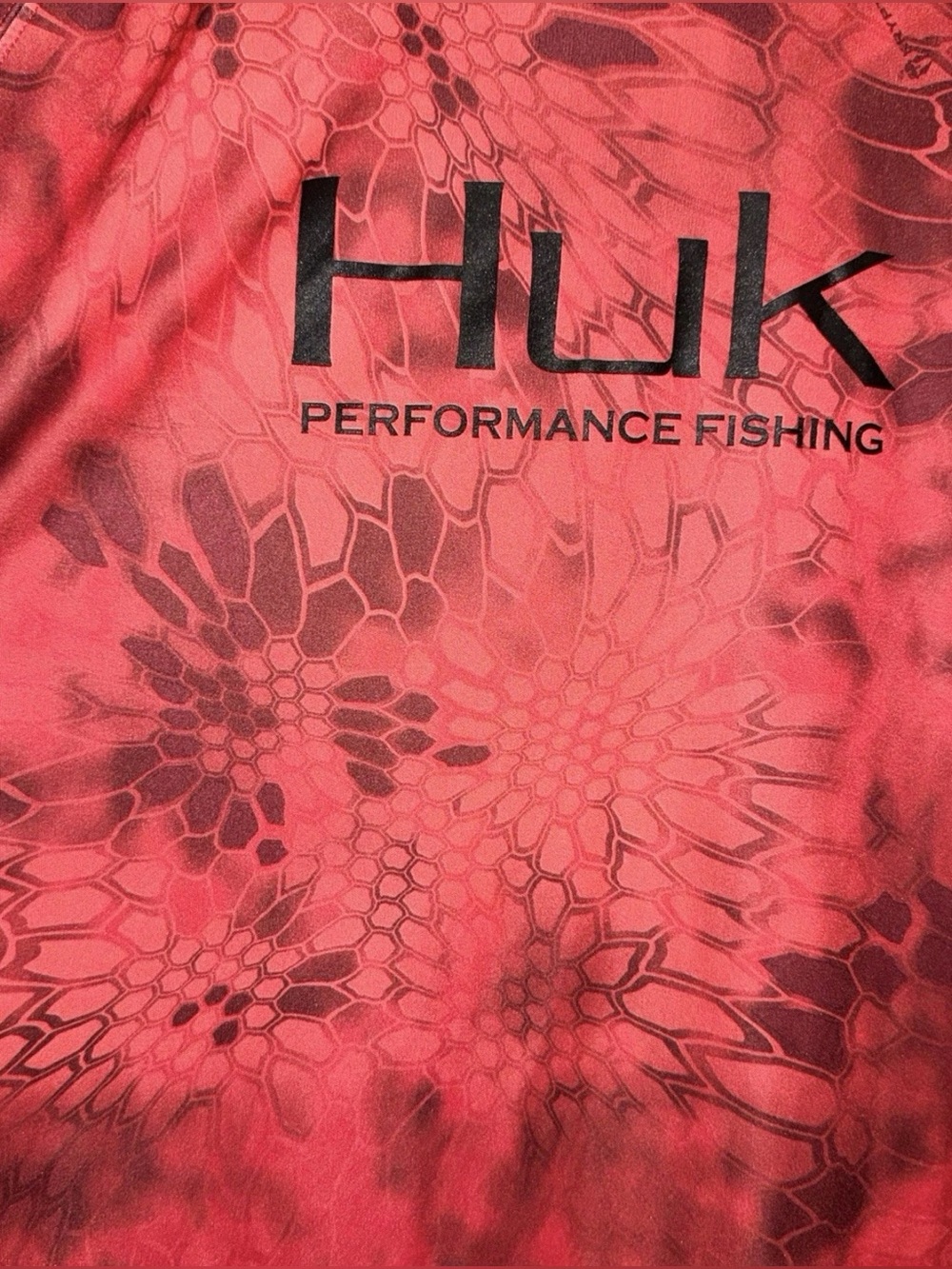 Huk Fishing Performance Fishing Kryptek Shirt Mens XXL Red Reptilian Design - Picture 4 of 9